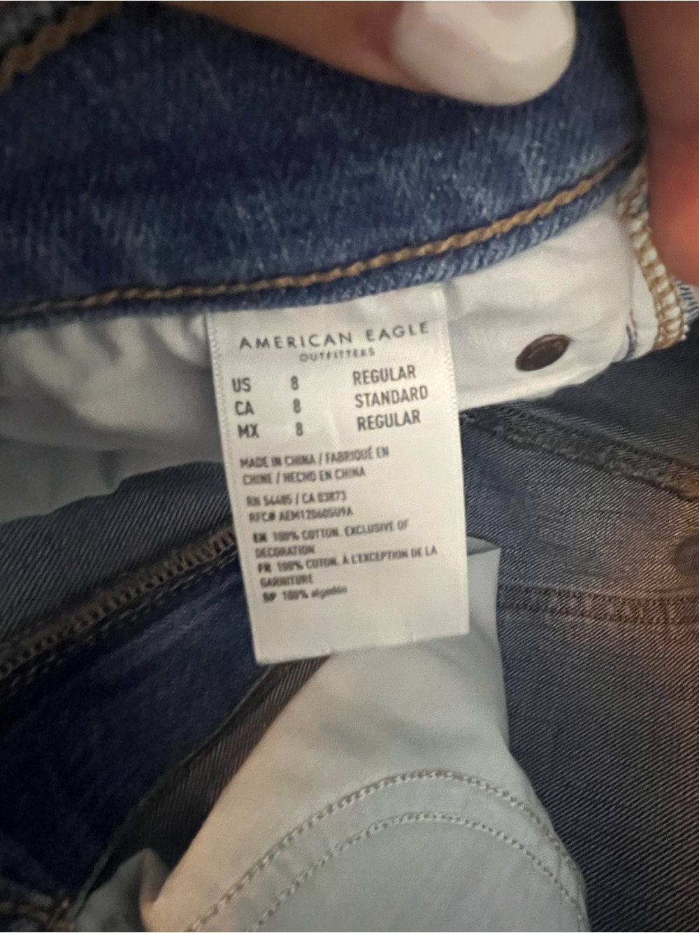 American Eagle Outfitters Dark Blue Straight-Leg Jeans - Picture 3 of 4